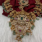 Goddess Lakshmi One Gram Gold Platted Nakshi Long Necklace with Chandbali