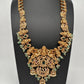 Goddess Lakshmi One Gram Gold Platted Nakshi Long Necklace with Chandbali