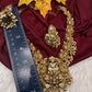Peacock Goddess Lakshmi Matte Antique Nakshi Short Necklace with jhumkas