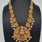 Peacock Goddess Lakshmi Matte Antique Nakshi Short Necklace with jhumkas