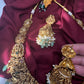 Lord Balaji Goddess Lakshmi Matte Antique Nakshi Short Necklace with jhumkas - 