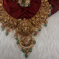 Lord Balaji Goddess Lakshmi Matte Antique Nakshi Short Necklace with jhumkas - 