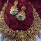 Lord Balaji Goddess Lakshmi Matte Antique Nakshi Short Necklace with jhumkas - 