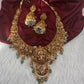 Lord Balaji Goddess Lakshmi Matte Antique Nakshi Short Necklace with jhumkas - 