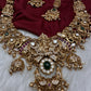 Nakshi Goddess Lakshmi Matte Antique Long Statement Necklace - 