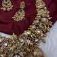 Nakshi Goddess Lakshmi Matte Antique Long Statement Necklace - 