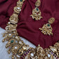 Nakshi Goddess Lakshmi Matte Antique Long Statement Necklace - 