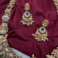 Nakshi Goddess Lakshmi Matte Antique Long Statement Necklace - 
