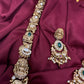 Nakshi Goddess Lakshmi Matte Antique Long Statement Necklace - 