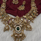 Nakshi Goddess Lakshmi Matte Antique Long Statement Necklace - 