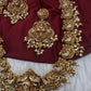 Nakshi Goddess Lakshmi Peacock Matte Long Statement Necklace - 