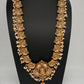 Nakshi Goddess Lakshmi Peacock Matte Long Statement Necklace - 