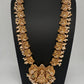 Nakshi Goddess Lakshmi Peacock Matte Long Statement Necklace with Jhumkas - 