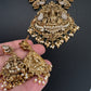 Nakshi Goddess Lakshmi Peacock Matte Antique Short Necklace - 