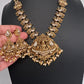 Nakshi Goddess Lakshmi Peacock Matte Antique Short Necklace - 