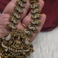 Nakshi Goddess Lakshmi Peacock Matte Antique Short Necklace - 