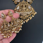 Nakshi Goddess Lakshmi Peacock Matte Antique Short Necklace - 