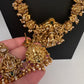 Nakshi Goddess Lakshmi Peacock Matte Antique Long  Necklace - 