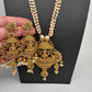 Goddess Lakshmi Premium Matte Finish Nakshi Pendent Set With Rice Pearl Mala