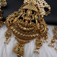 Goddess Lakshmi Premium Matte Finish Nakshi Pendent Set With Rice Pearl Mala