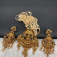 Goddess Lakshmi Premium Matte Finish Nakshi Pendent Set With Rice Pearl Mala