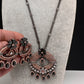 AD Floral Victorian Color Stone Pendent Set