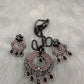 AD Floral Victorian Color Stone Pendent Set
