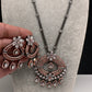 AD Floral Victorian Color Stone Pendent Set