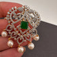 AD Color Stone Pendent Set - Green