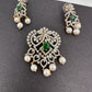 AD Color Stone Pendent Set - Green