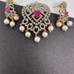 AD Color Stone Pendent Set - Red