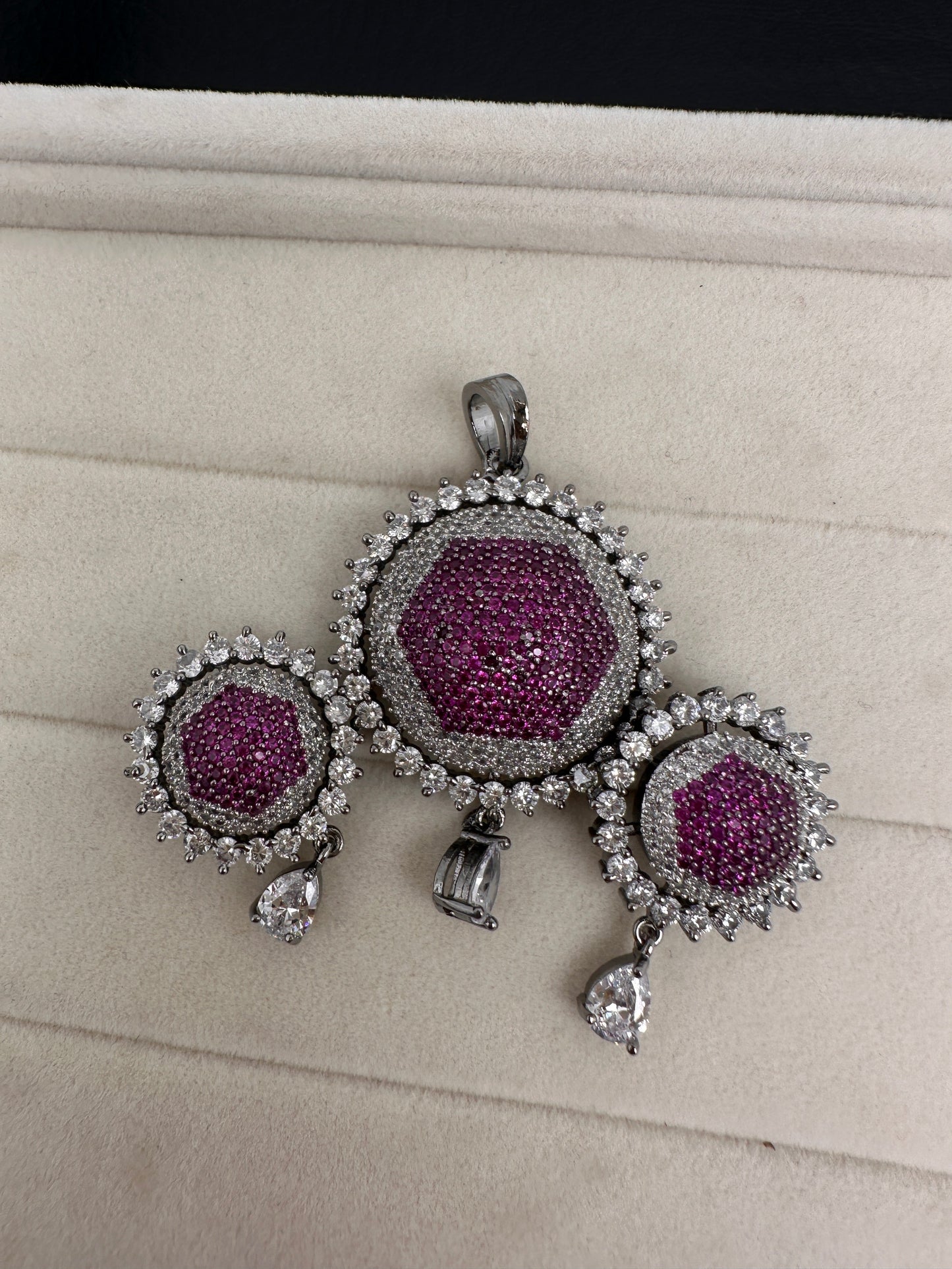 Nano Setting AD Pendent Set - Purple
