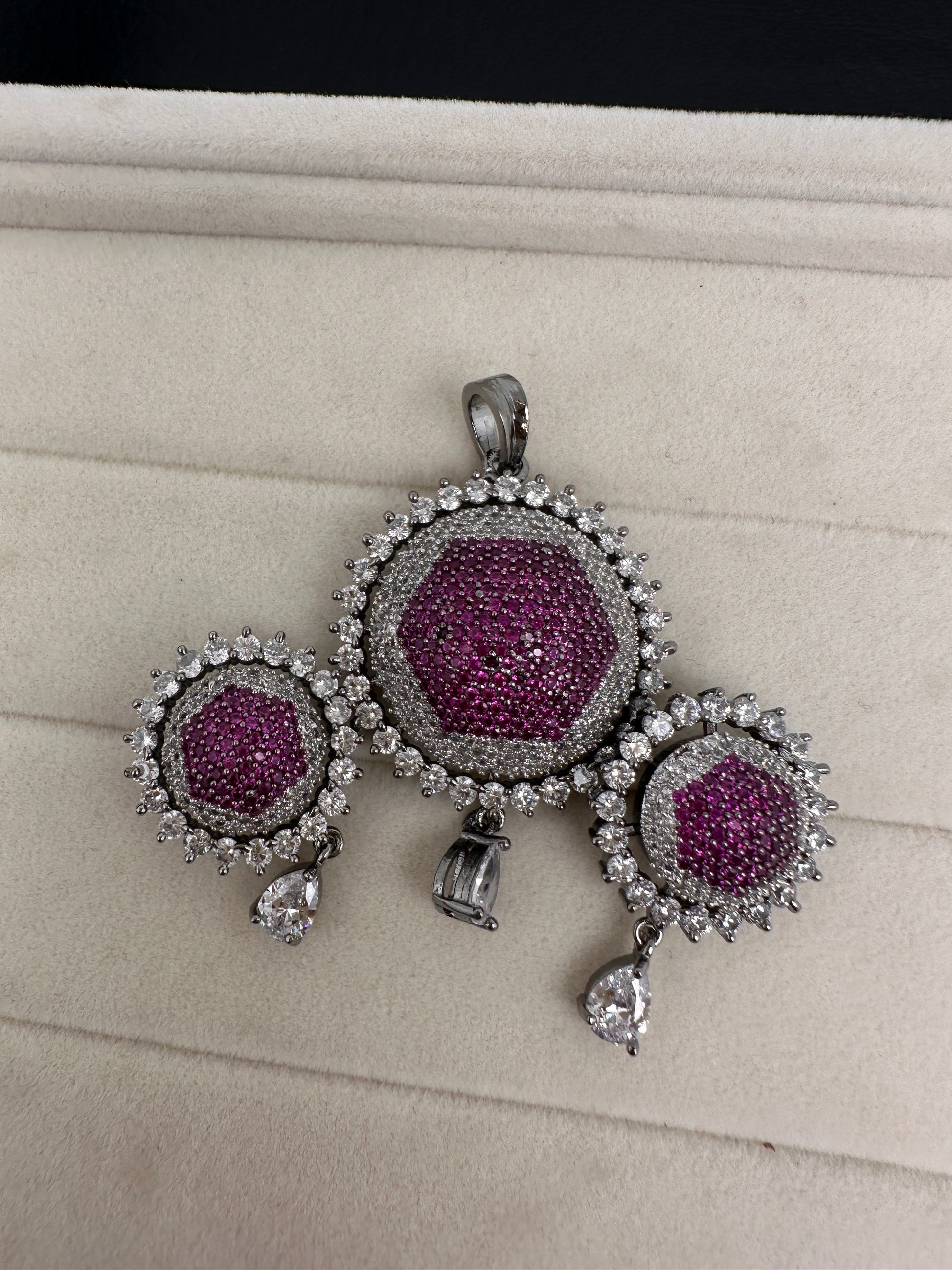 Nano Setting AD Pendent Set - Purple