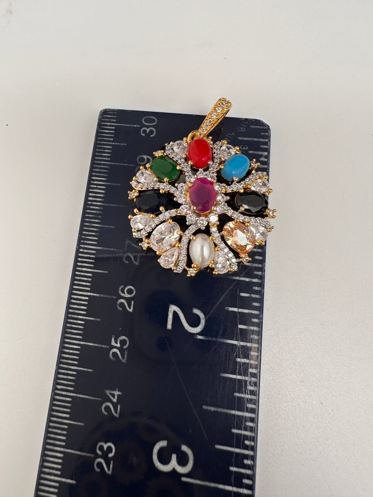 Navratan Pendent Set