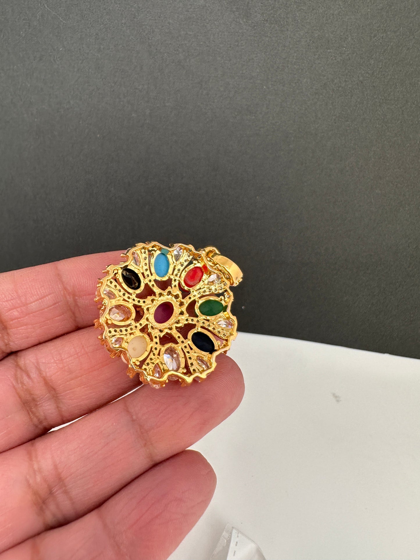 Navratan Pendent Set