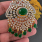 AD Color Stone Pendent Set - Green