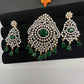 AD Color Stone Pendent Set - Green
