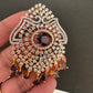 AD Color Stone Pendent Set - Purple