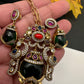 Victorian Color Stone Pendent Set - Green