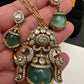 Victorian Color Stone Pendent Set - MintGreen