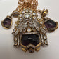 Victorian Color Stone Pendent Set - Purple