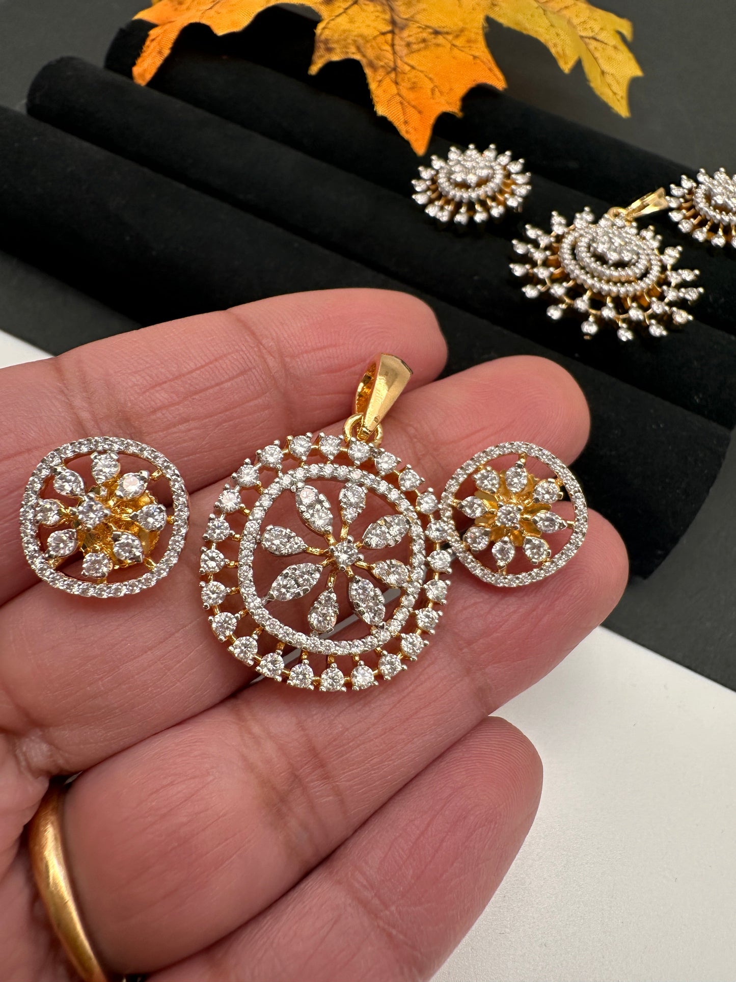 CZ Locket Pendent Set