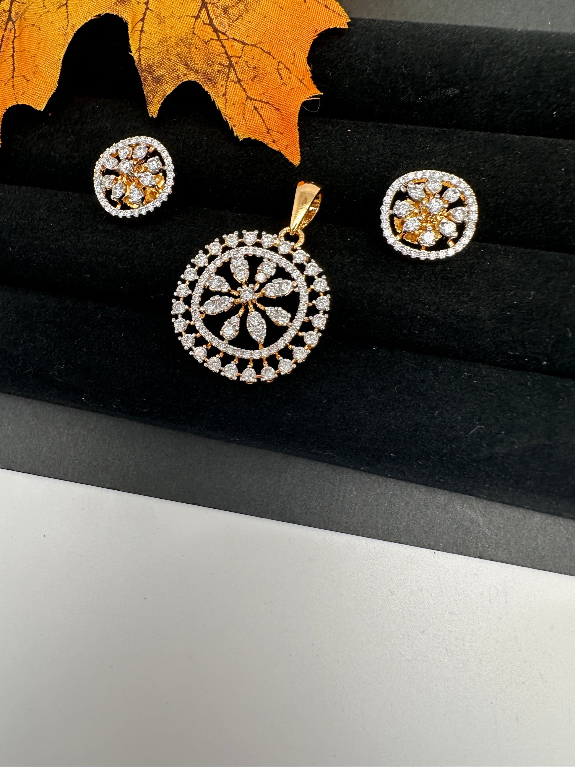 CZ Locket Pendent Set