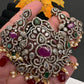 Victorian Peacock Color Stone Pendent Set - Multi
