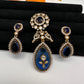 Victorian Color Stone Pendent Set - Blue
