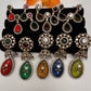 Victorian Color Stone Pendent Set - Green