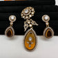 Victorian Color Stone Pendent Set - Yellow