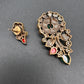 Victorian Floral Color Stone Pendent Set - Green