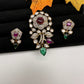 Victorian Floral Color Stone Pendent Set - Multi