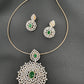 AD Color Stone Pendent Set - Green
